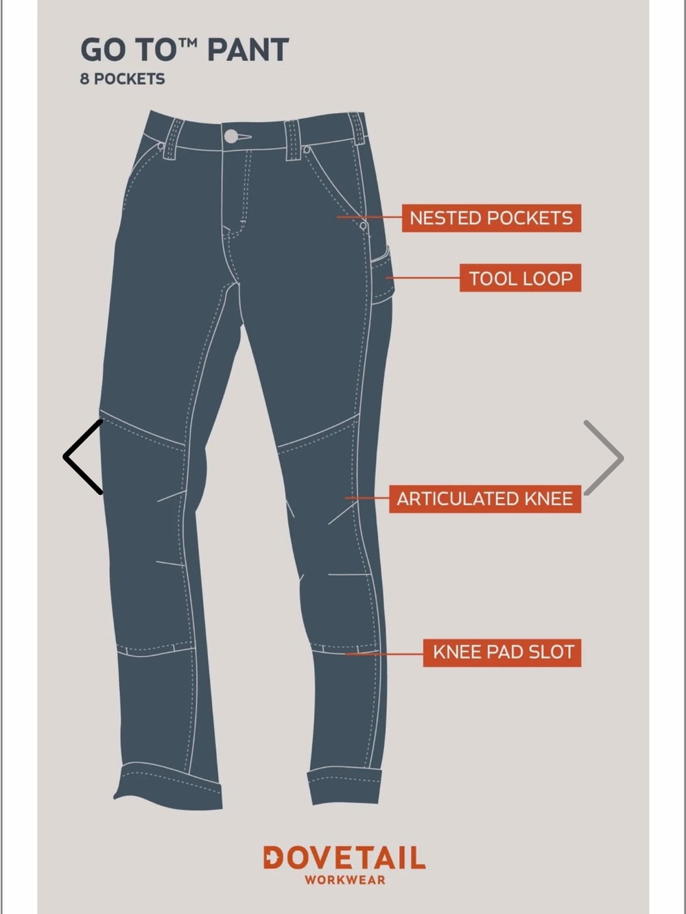 Dovetail Workwear Go To Stretch Canvas Pant on Charcoal Black - Picture 3 of 8